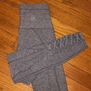 Lululemon high waisted grey leggings with detail